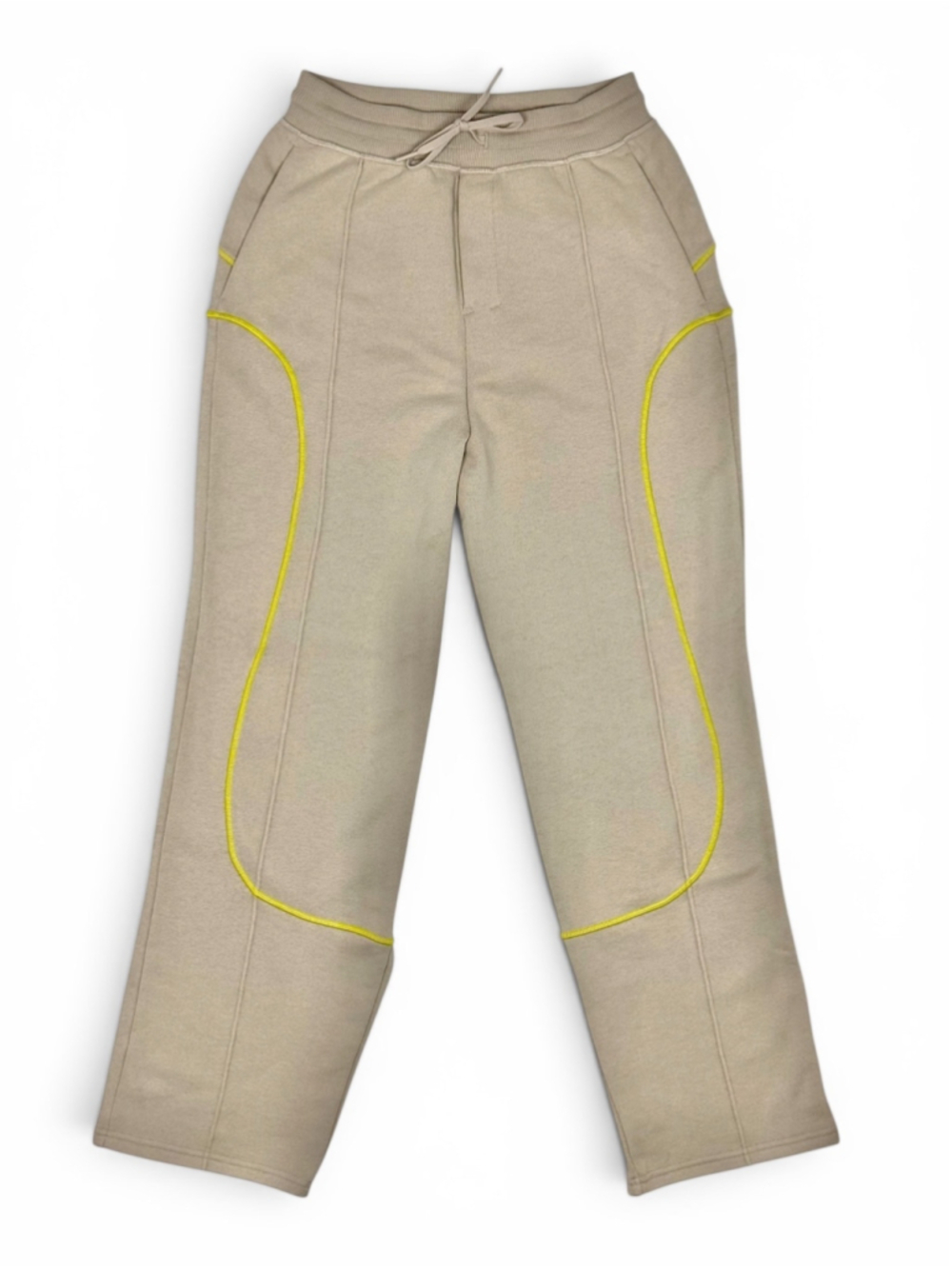 Lululemon SLNSH Heavyweight French Terry Pant Mojave Tan Yellow Piping XS NWOT